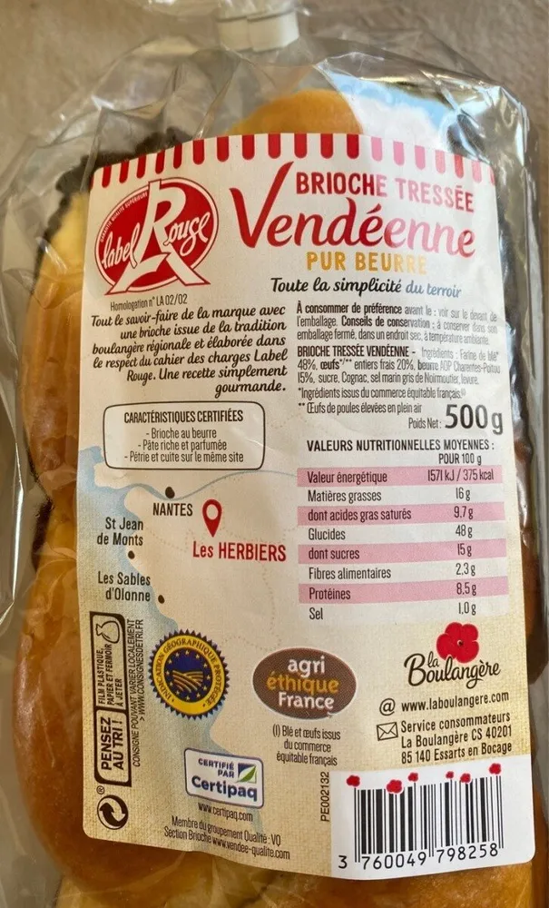 Brioche tressée Vendéene Label Rouge