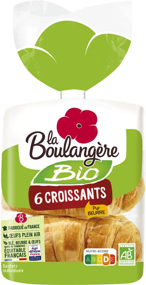 6 Croissants Bio pur beurre 240g