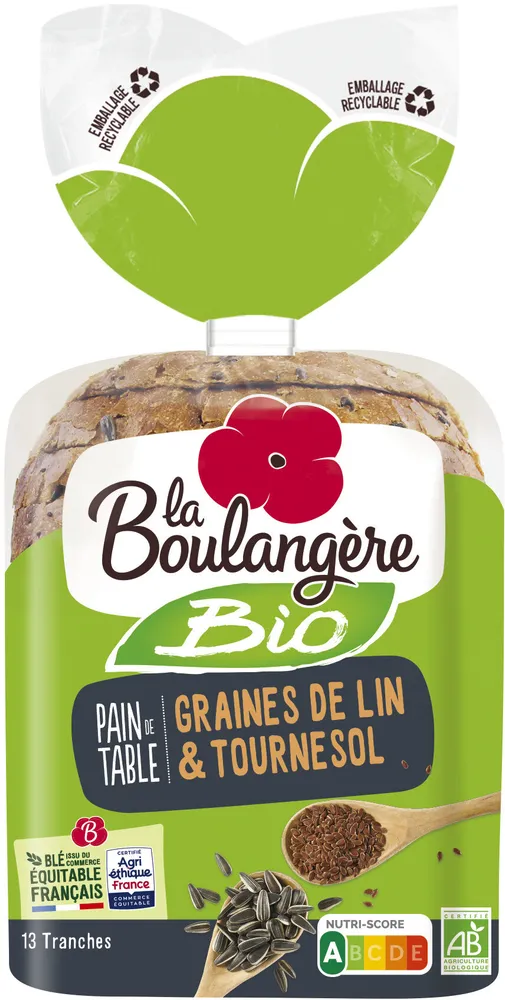 Pain de table Bio aux graines de lin & tournesol 400g