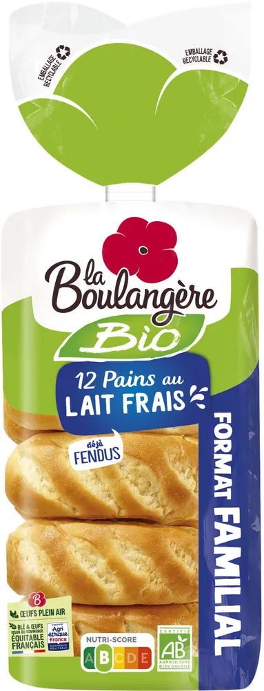 Pain au lait bio x12 420g