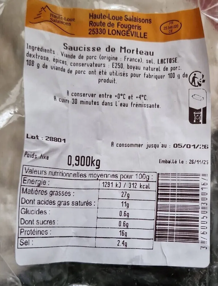 Saucisses de morteau