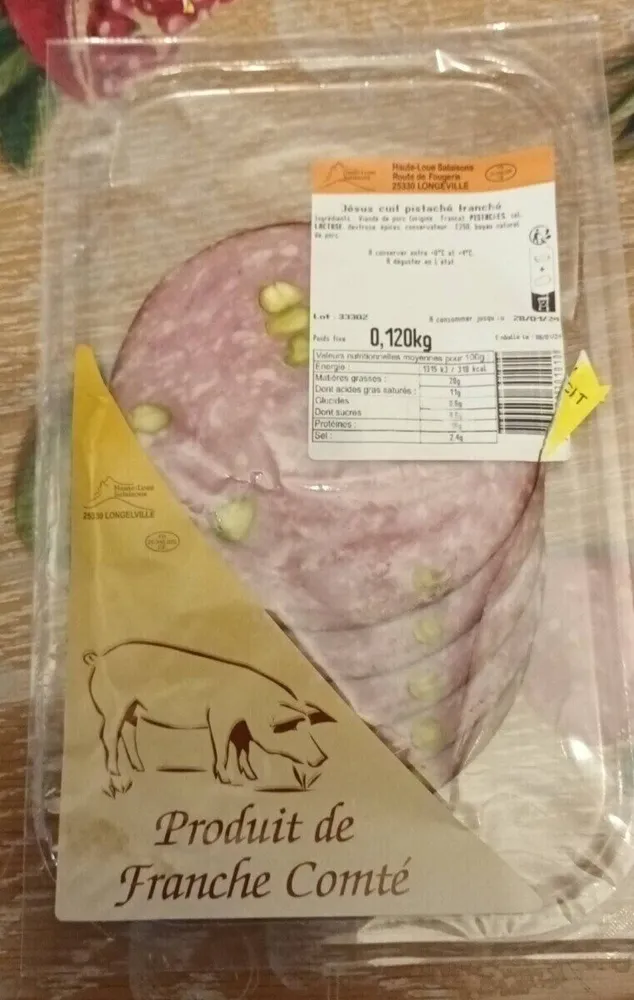 Jésus cuit pistache tranche