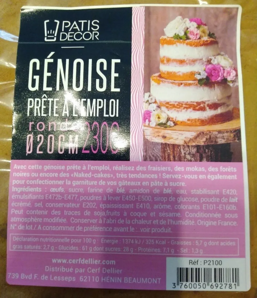 Génoise prête à l'emploi
