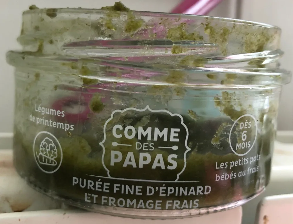 Purée fine d'épinard et fromage frais