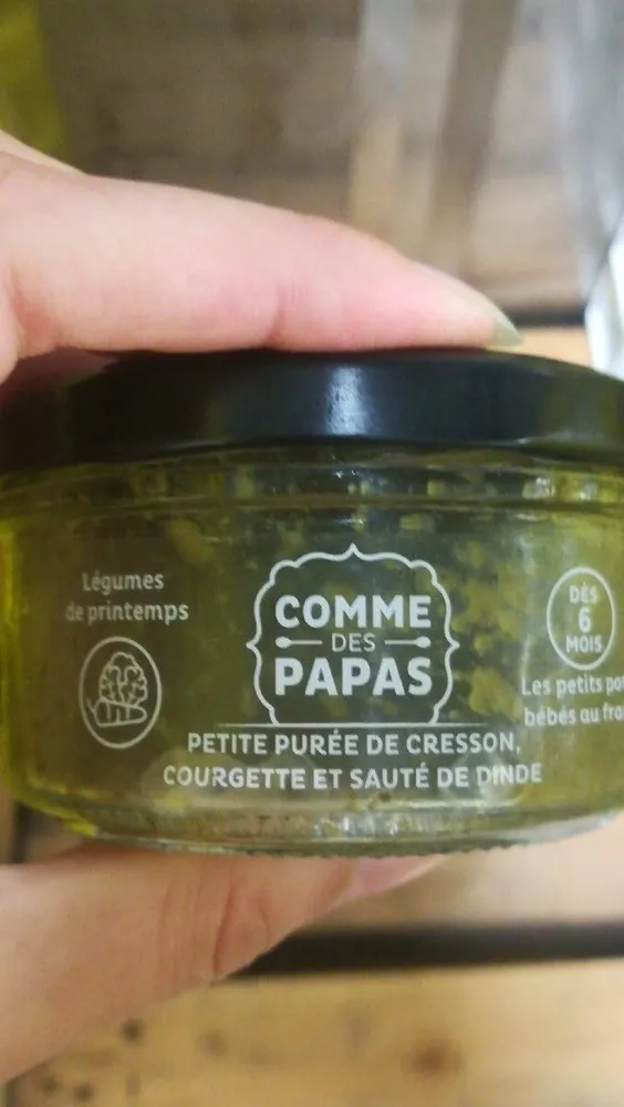 Petite purée de cresson, courgette et sauté de dinde