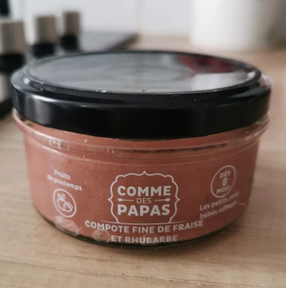 Purée fine fraise & rhubrabe Bio, 130gr