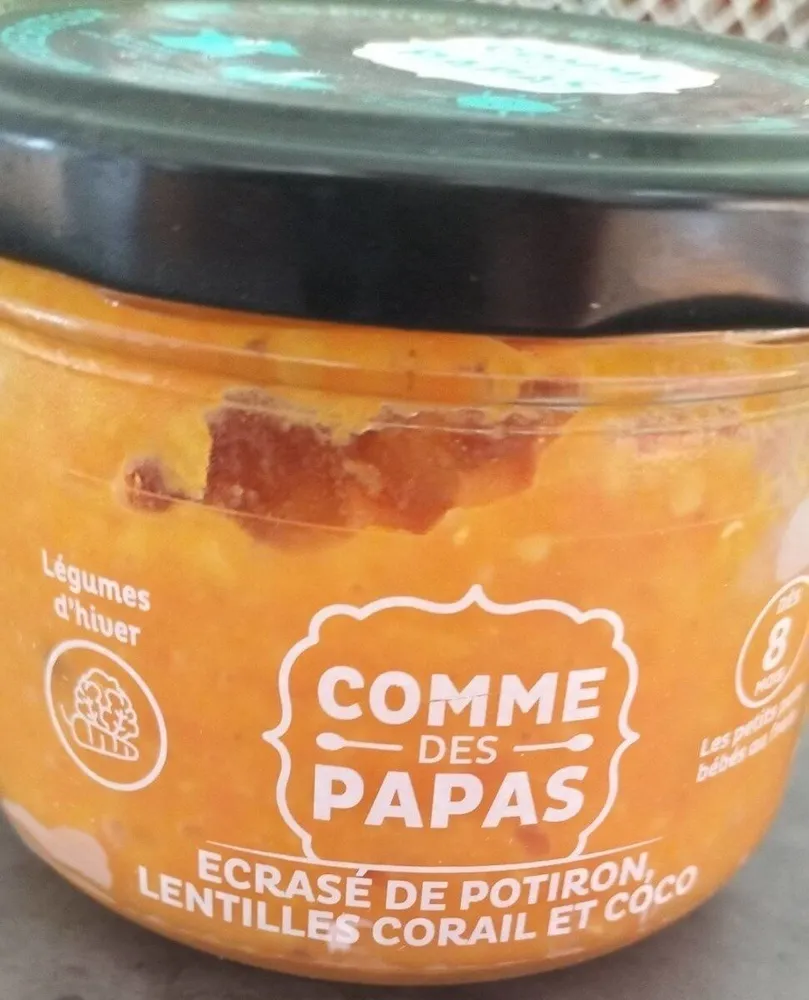 Écrasé de potiron, lentilles et coco