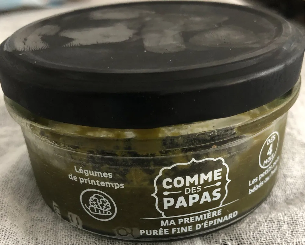 Premiere puree fine d'epinard