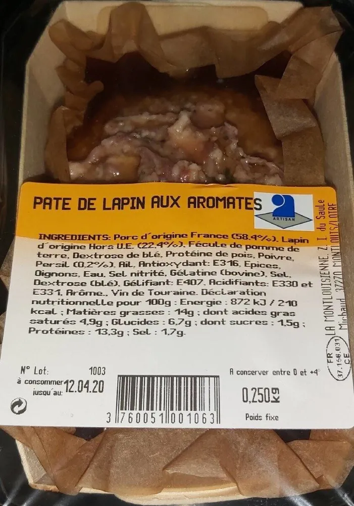 Pâté de lapin aux aromates