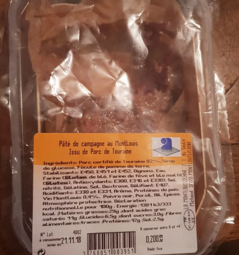 Pâte de campagne au Montlouis
