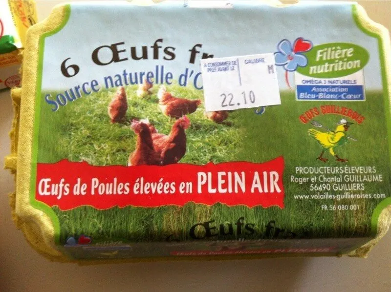 6 Oeufs moyens aux omega 3 Le Clos St Jacques