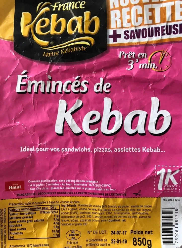 850G Emince Kebab Mediteraneen