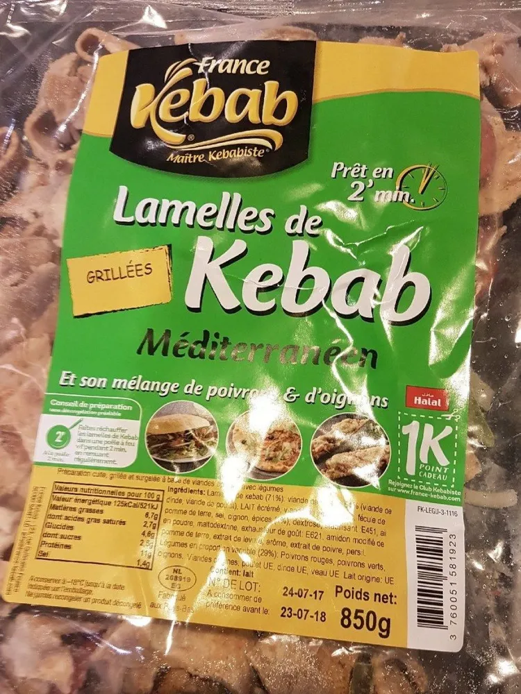 Lamelle Kebab Mediteraneen Legumes Grilles