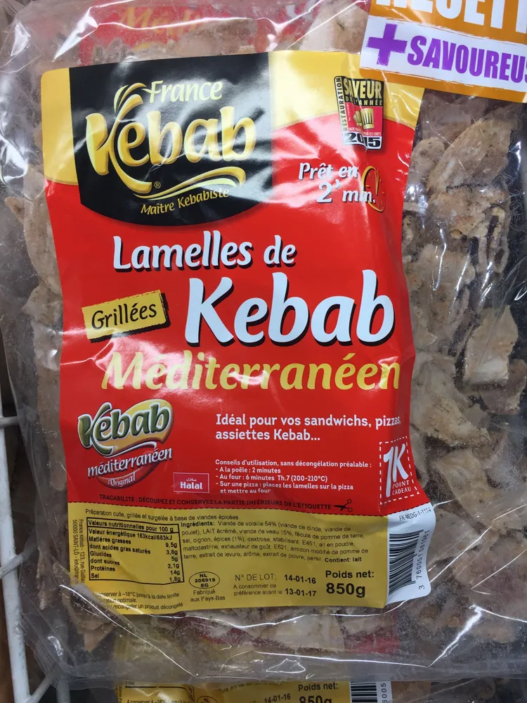 Lamelles de Kebab Méditerranéen