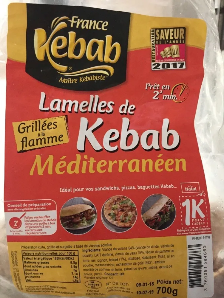 Lamelles de kebab