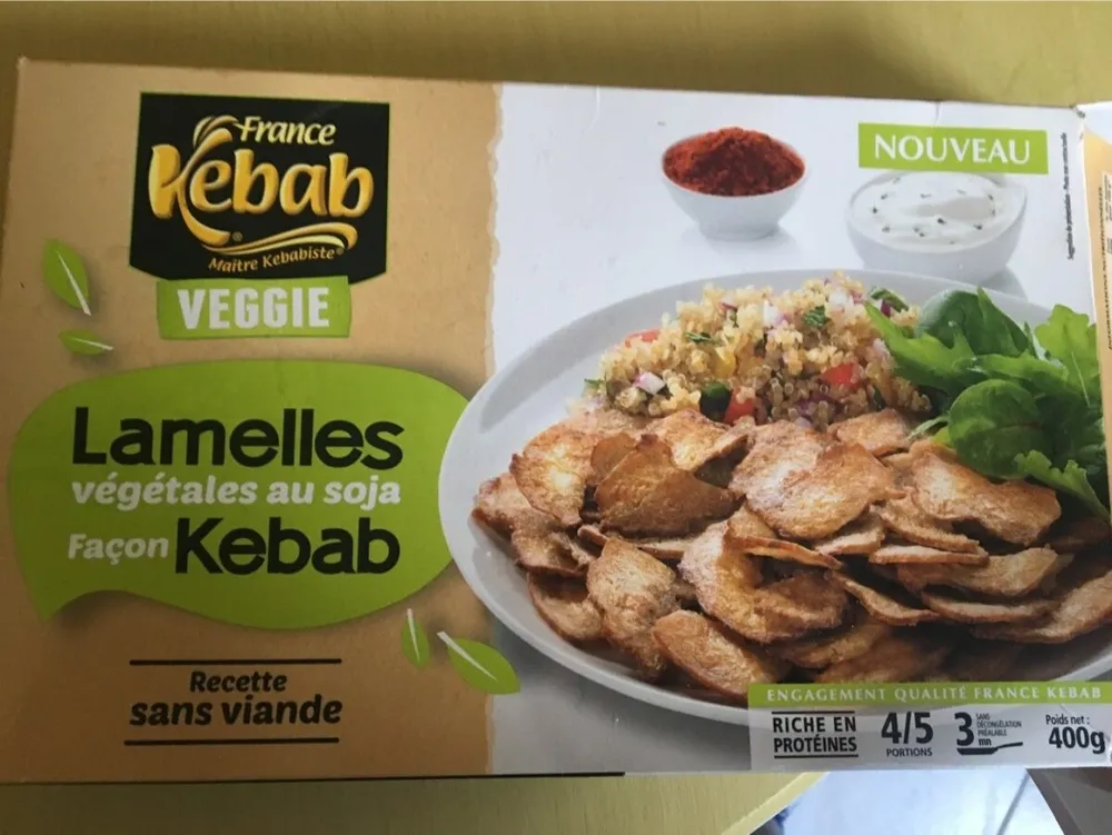 Lamelles vegetales au soja façon Kebab
