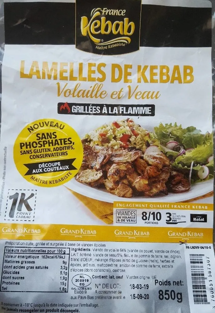 Lamelles de kebab