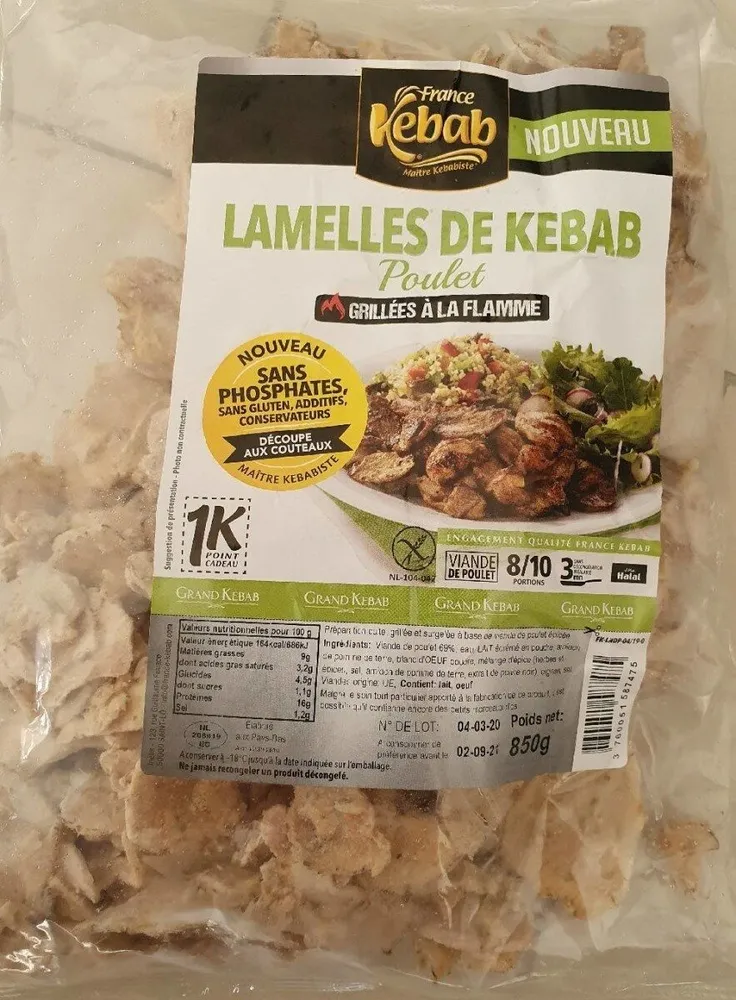 Lamelles de Kebab Poulet