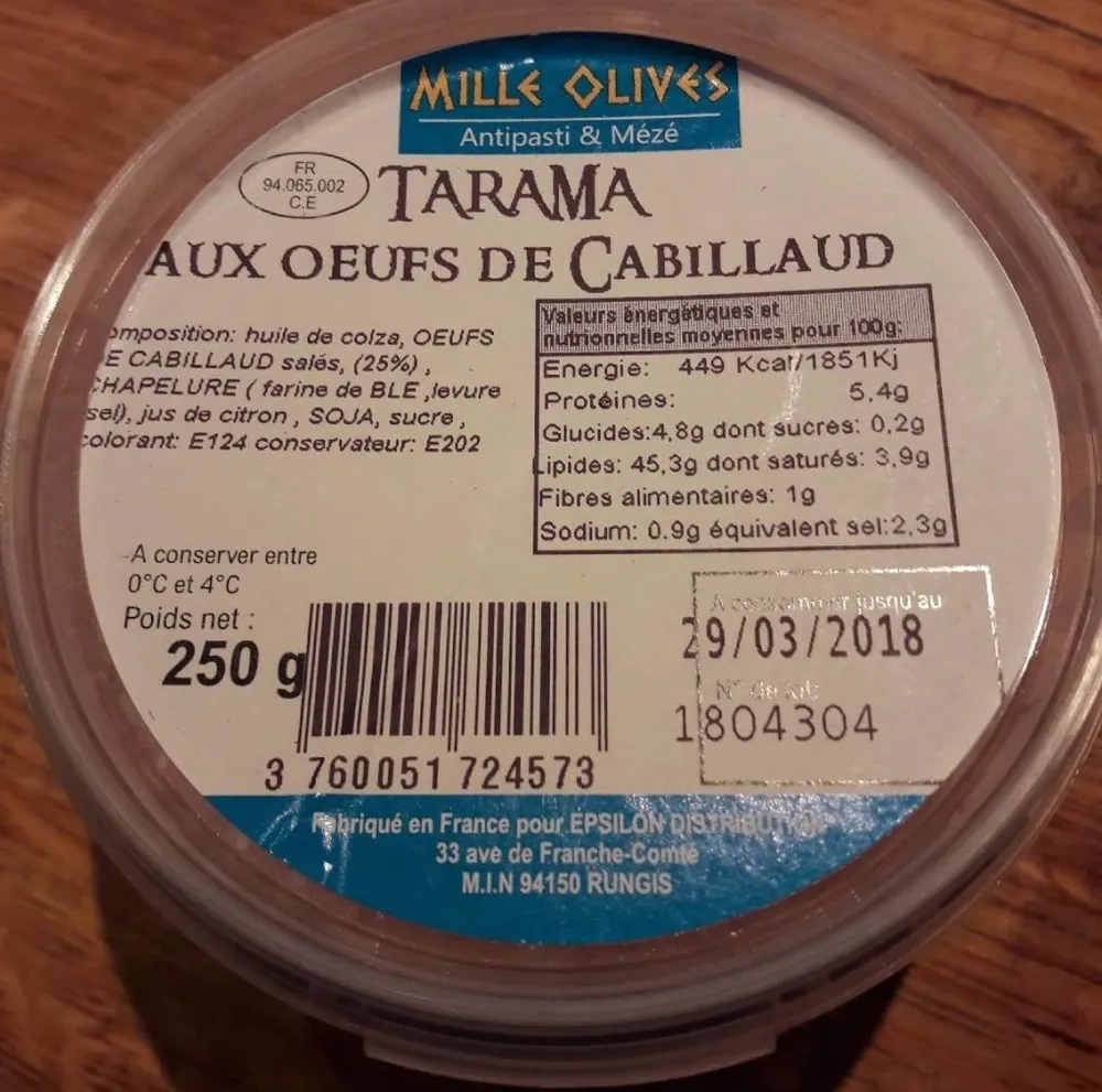 Tarama aux oeufs de Cabillaud
