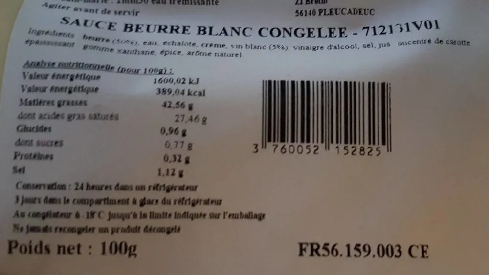 Sauce beurre blanc
