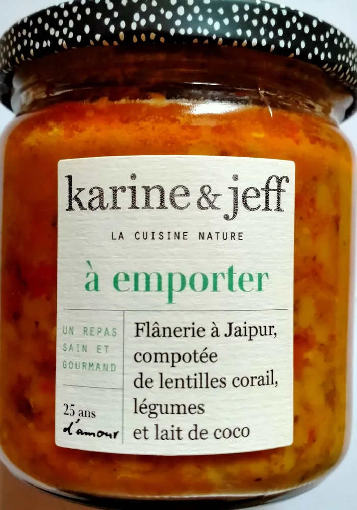 Compotée de lentilles corail, légumes et lait de coco