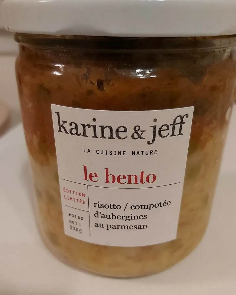 Le bento risotto, compotée d'aubergines au parmesan