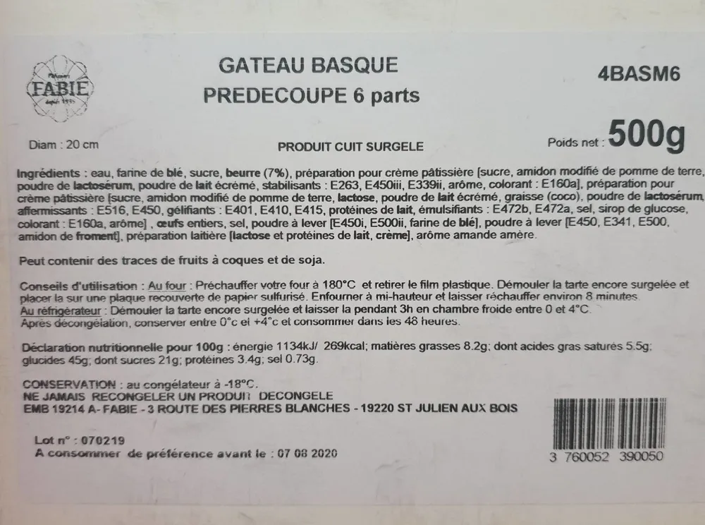 Gâteau basque