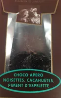 Choco apero noisettes cacahuetes piment d'espelette