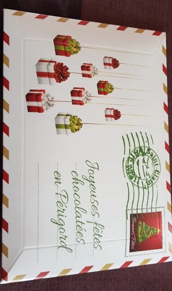 Enveloppe joyeuses fêtes chocolatées