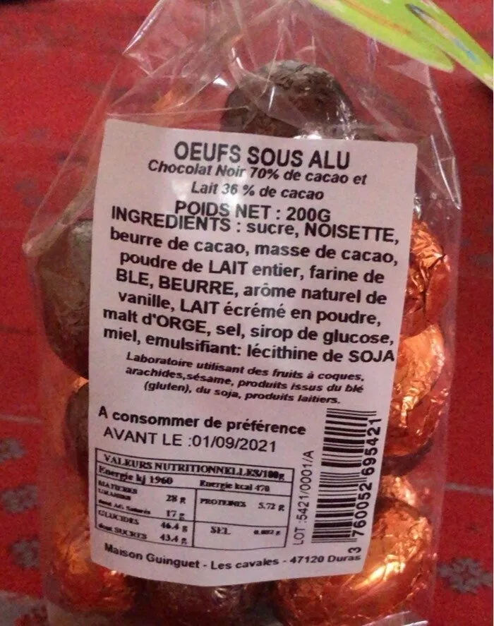 Oeufs sous Alu