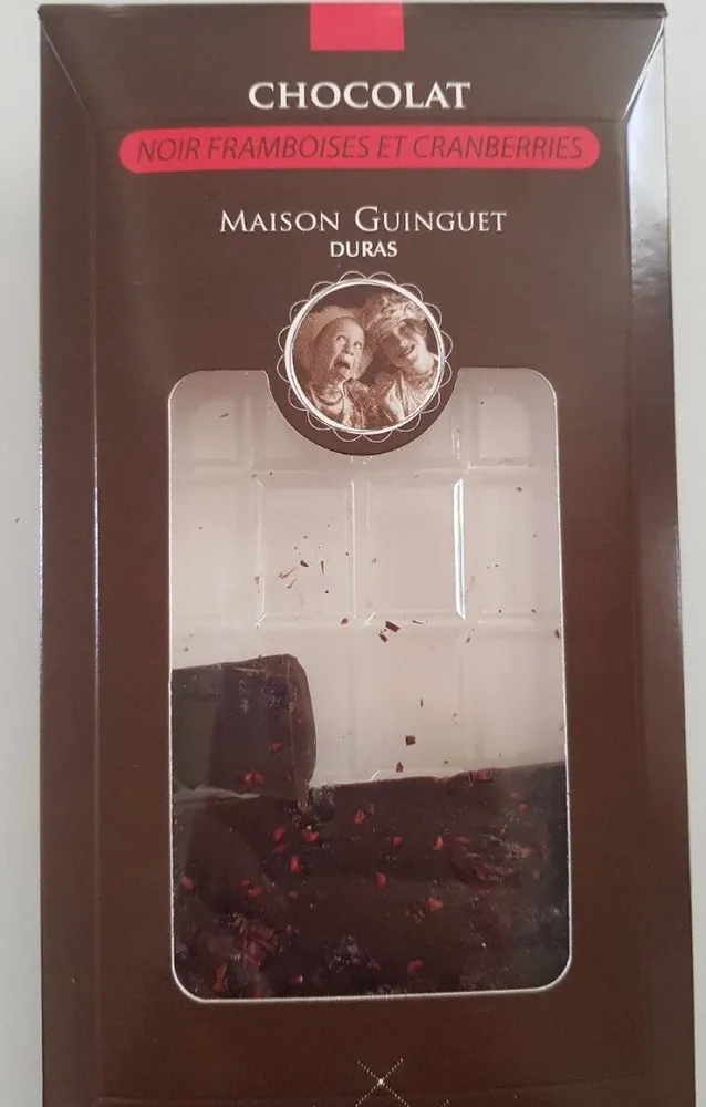 Chocolat noir framboises et cranberries