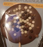 Sucette en  chocolat lait et cereales