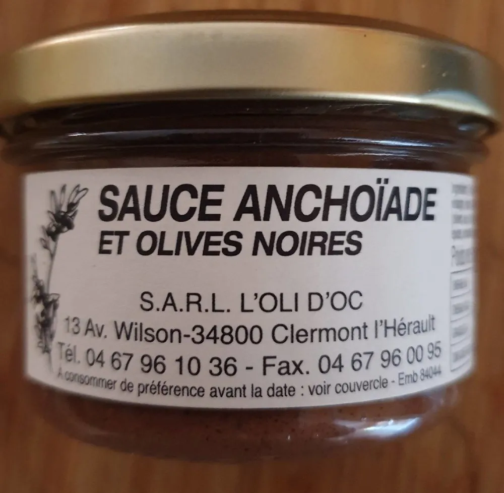 Sauce Anchoïade et olives noires