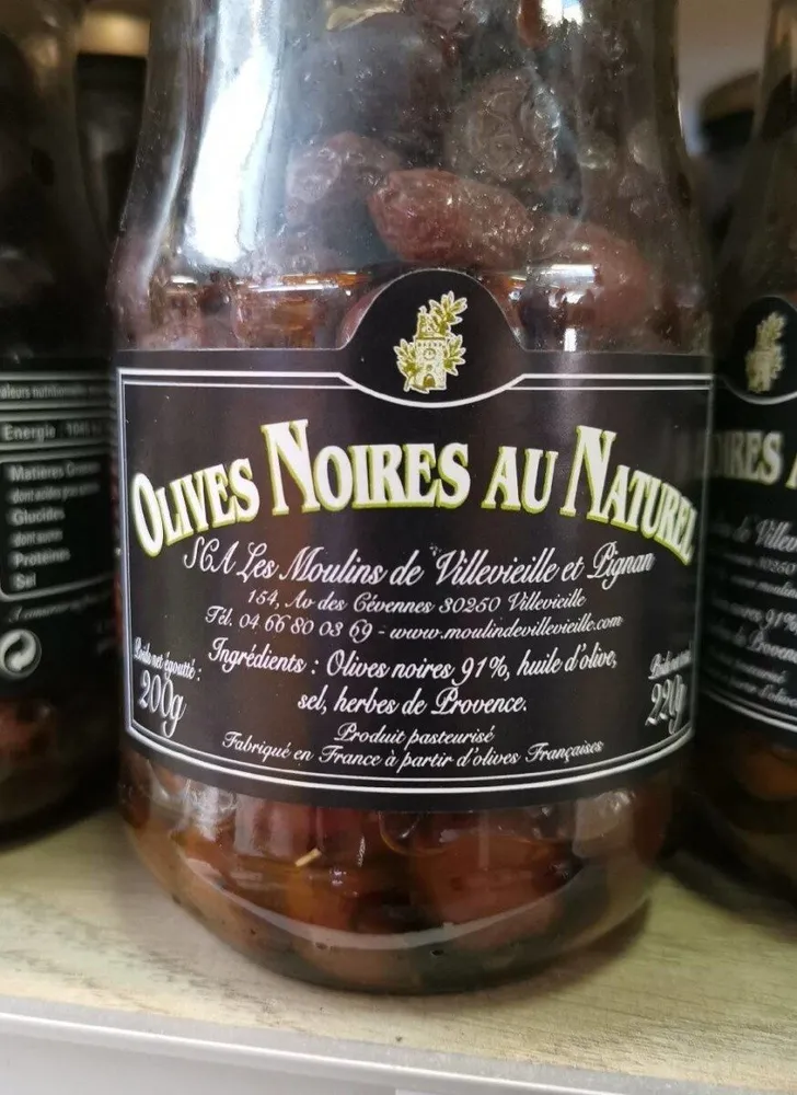 Olives noires au naturel