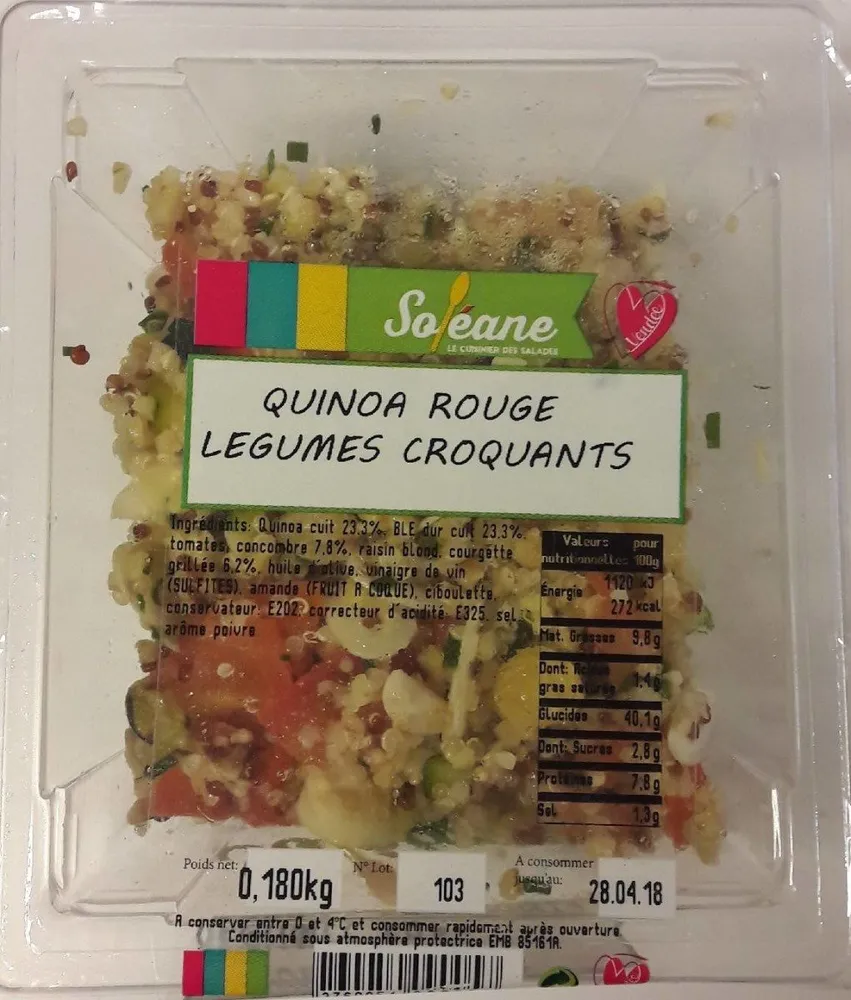 Quinoa rouge légumes croquants
