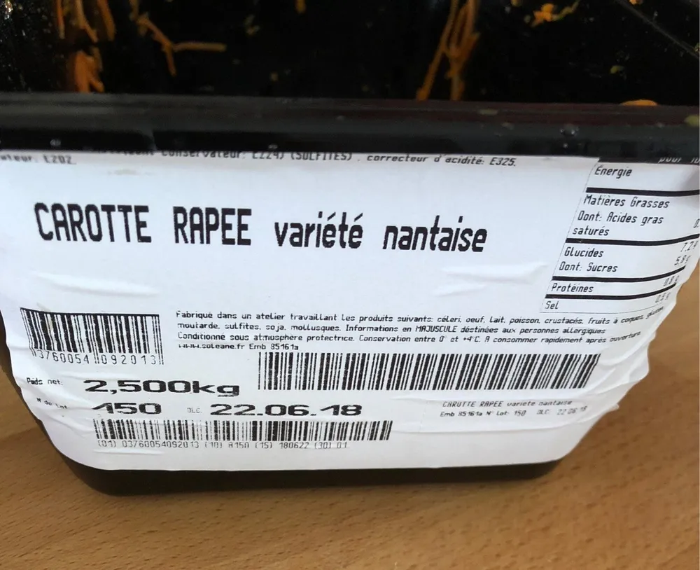 Carotte rape variété nantaise