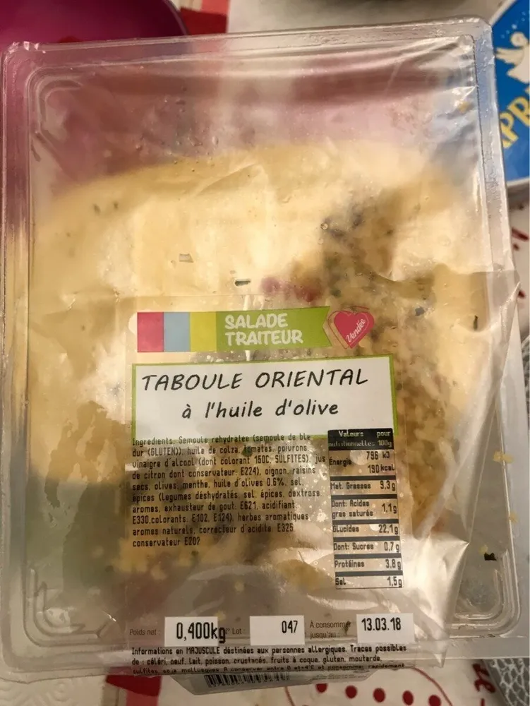 Taboule Oriental a lhuile d'olive