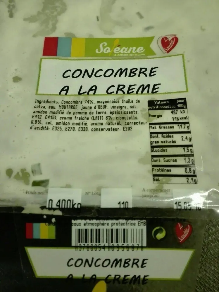 Concombres à la crème