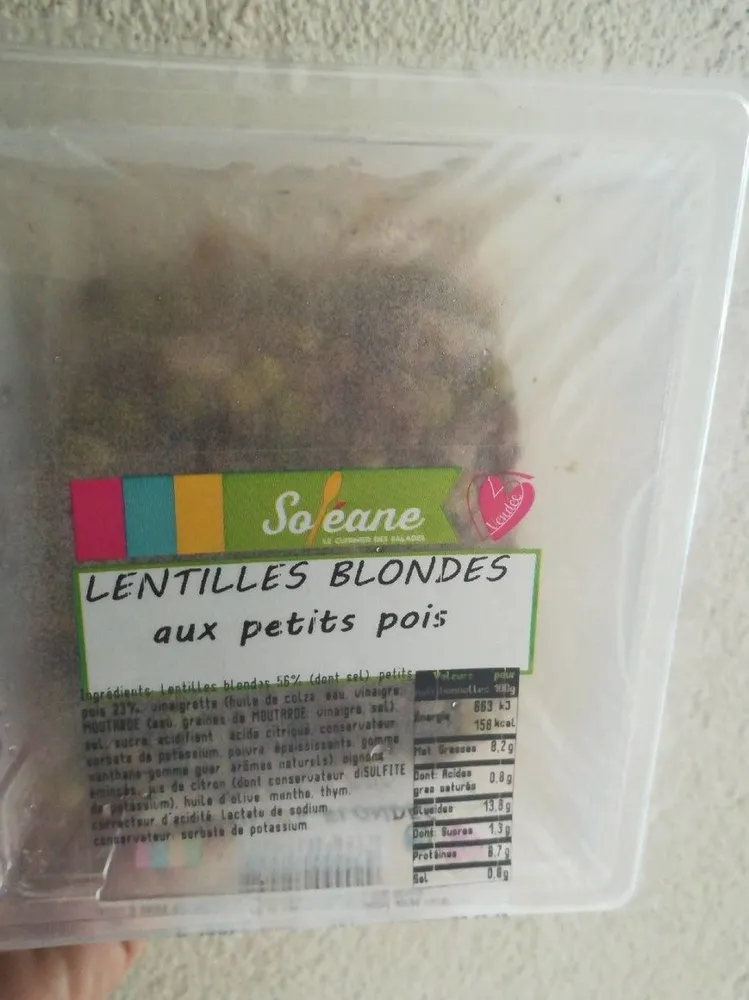 Lentilles blondes au Petits pois