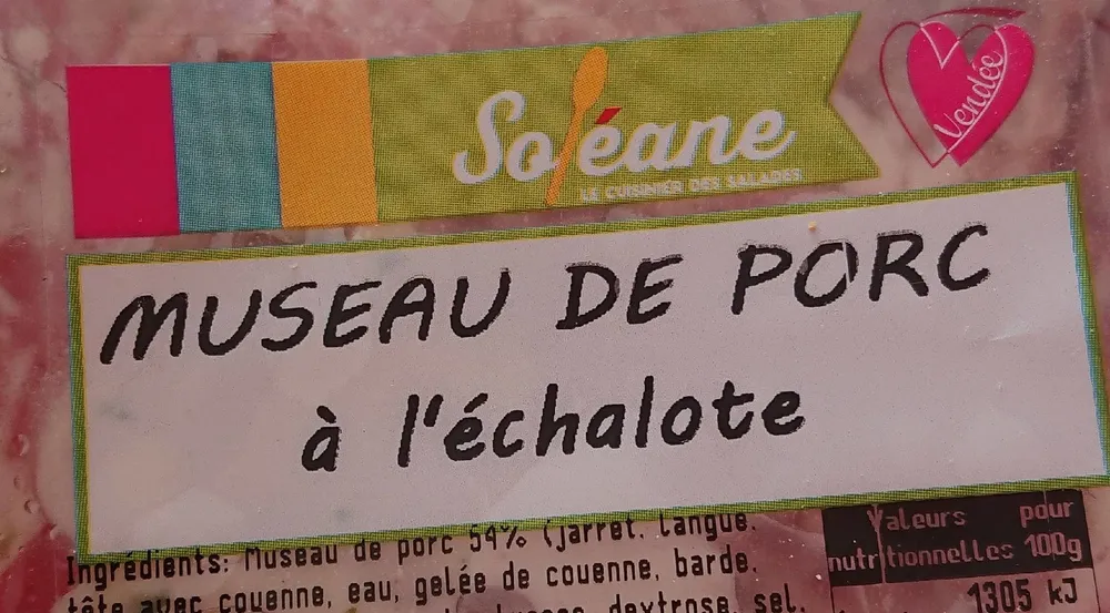 Museau de porc à l'échalote