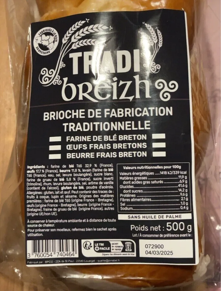 BRIOCHE DE FABRICATION TRADITIONNELLE