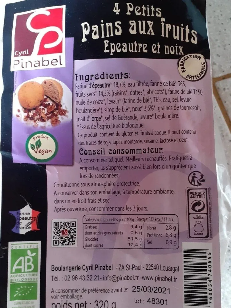 Pains aux fruits