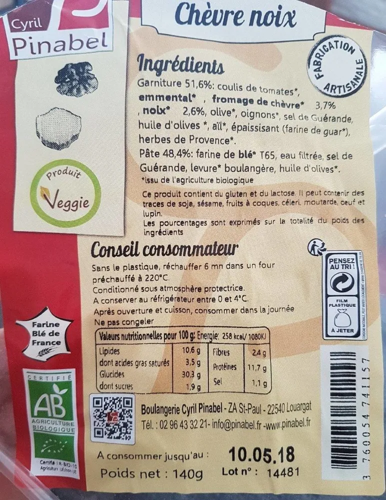 Pizza Chèvre Noix
