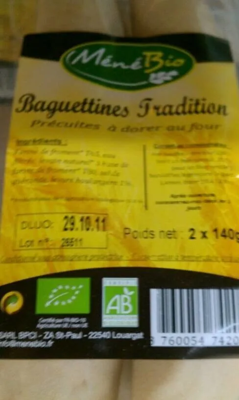 2 Baguettines Tradition Bio