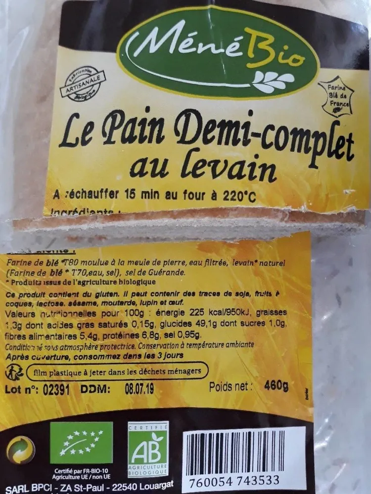 Pain demi-complet au levain