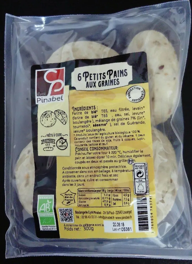 6 petits pains aux graines