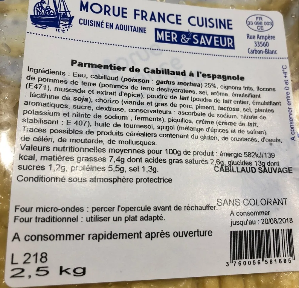 Parmentier de cabillaud à l'espagnol