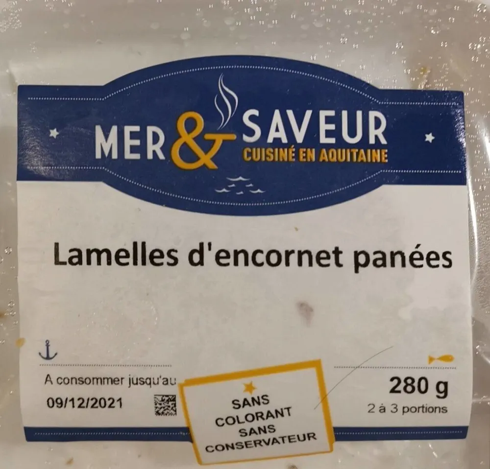 Lamelles d'encornet panées