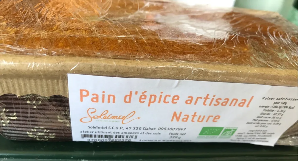 Pain d'épice artisanal nature
