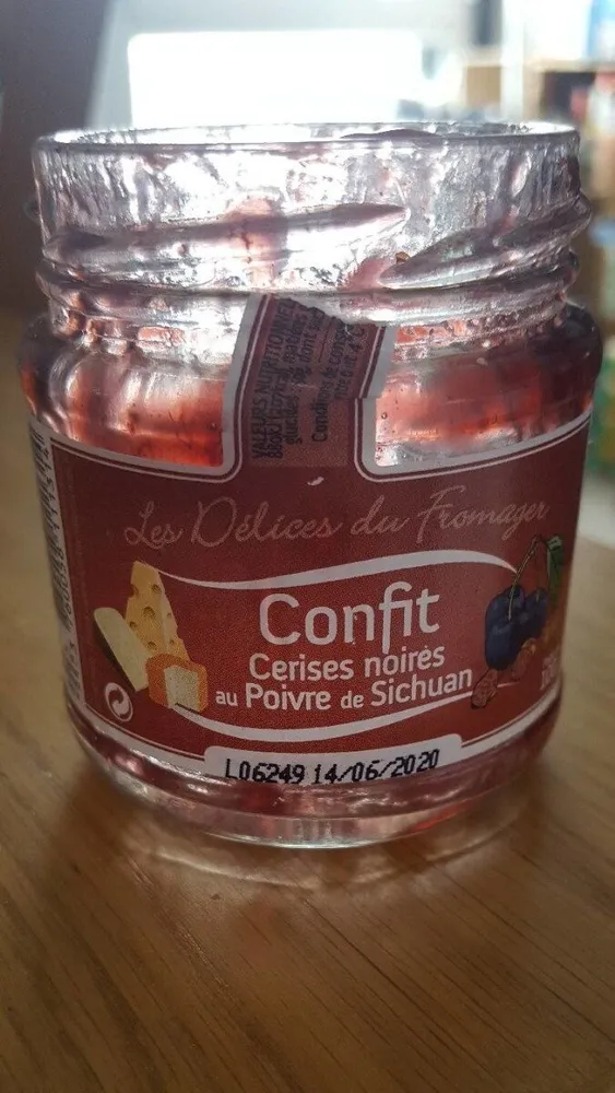 Confit cerises noir au poivre de sichuan